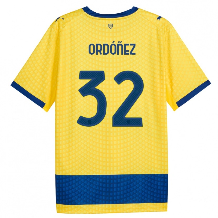Danxen Herren Christian Ordóñez #32 Gelb Blau Schwarz Auswärtstrikot Trikot 2026/27 T-Shirt