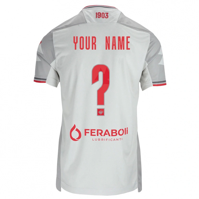 Danxen Herren Ihren Namen #0 Grau Weiß Rot Auswärtstrikot Trikot 2026/27 T-Shirt