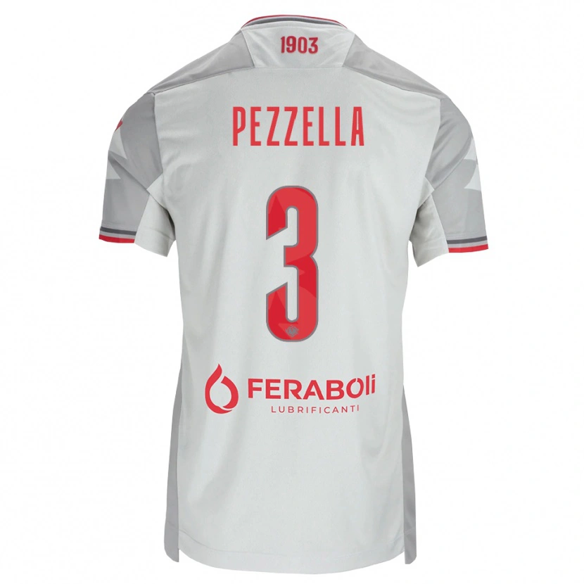 Danxen Herren Giuseppe Pezzella #3 Grau Weiß Rot Auswärtstrikot Trikot 2026/27 T-Shirt