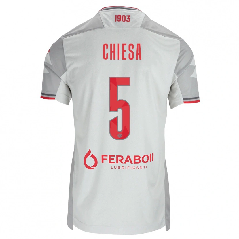 Danxen Herren Mattia Chiesa #5 Grau Weiß Rot Auswärtstrikot Trikot 2026/27 T-Shirt