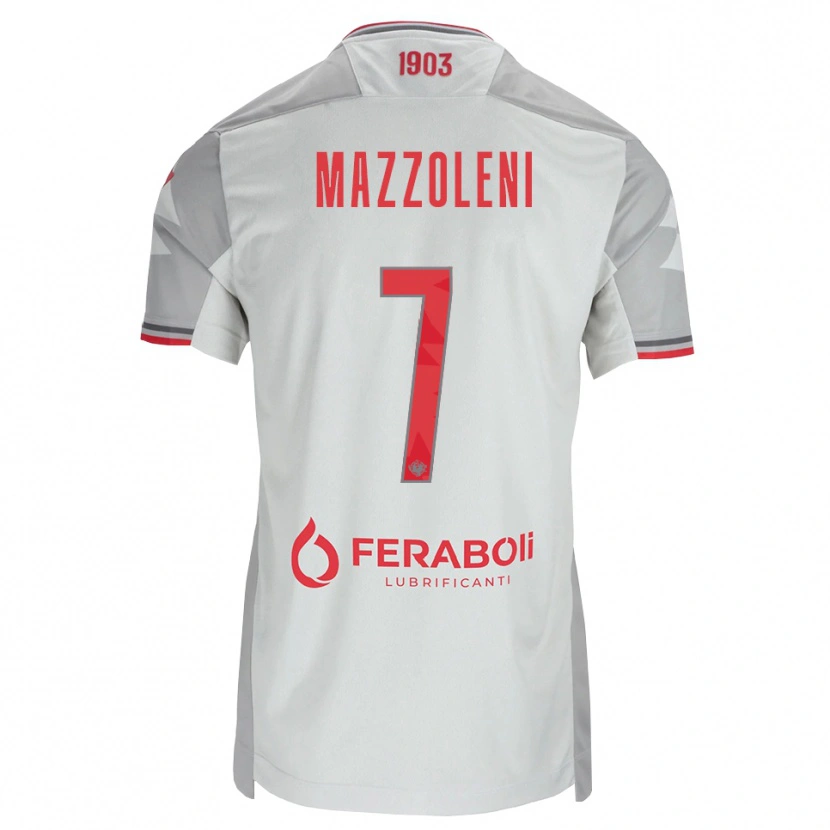 Danxen Herren Andrea Mazzoleni #7 Grau Weiß Rot Auswärtstrikot Trikot 2026/27 T-Shirt
