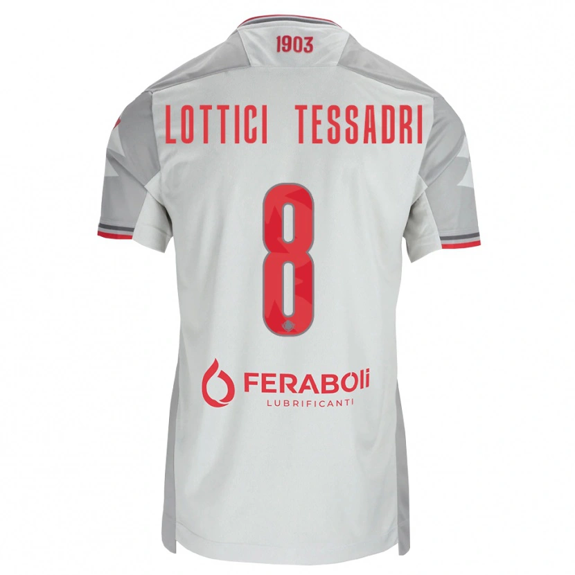 Danxen Herren Simone Lottici Tessadri #8 Grau Weiß Rot Auswärtstrikot Trikot 2026/27 T-Shirt