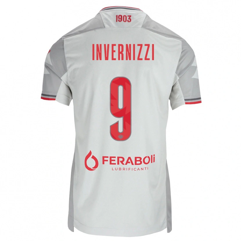 Danxen Herren Leonardo Invernizzi #9 Grau Weiß Rot Auswärtstrikot Trikot 2026/27 T-Shirt