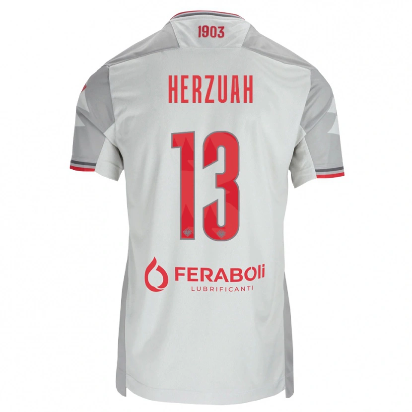 Danxen Herren Gabriel Herzuah #13 Grau Weiß Rot Auswärtstrikot Trikot 2026/27 T-Shirt