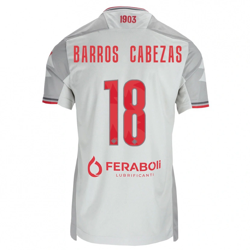 Danxen Herren Ronie Barros Cabezas #18 Grau Weiß Rot Auswärtstrikot Trikot 2026/27 T-Shirt