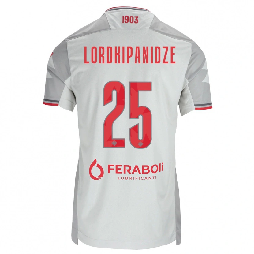 Danxen Herren Dachi Lordkipanidze #25 Grau Weiß Rot Auswärtstrikot Trikot 2026/27 T-Shirt