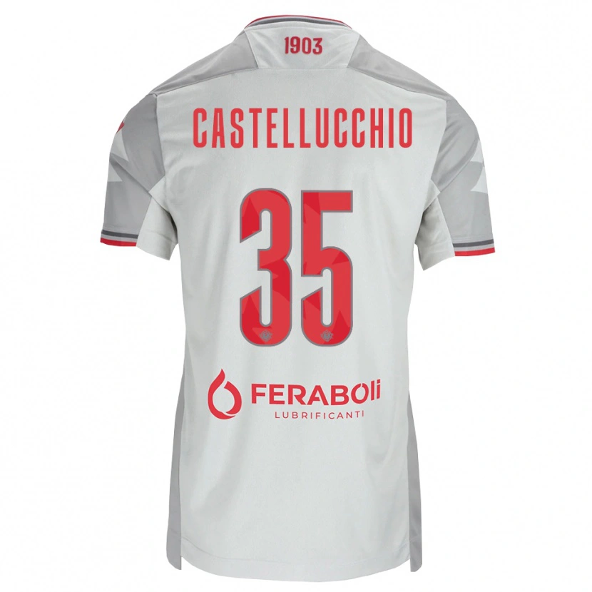 Danxen Herren Gabriele Castellucchio #35 Grau Weiß Rot Auswärtstrikot Trikot 2026/27 T-Shirt