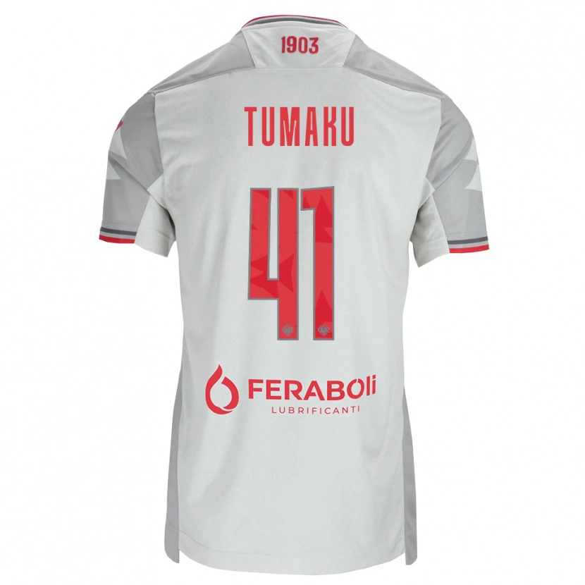 Danxen Herren Niccolò Tumaku #41 Grau Weiß Rot Auswärtstrikot Trikot 2026/27 T-Shirt