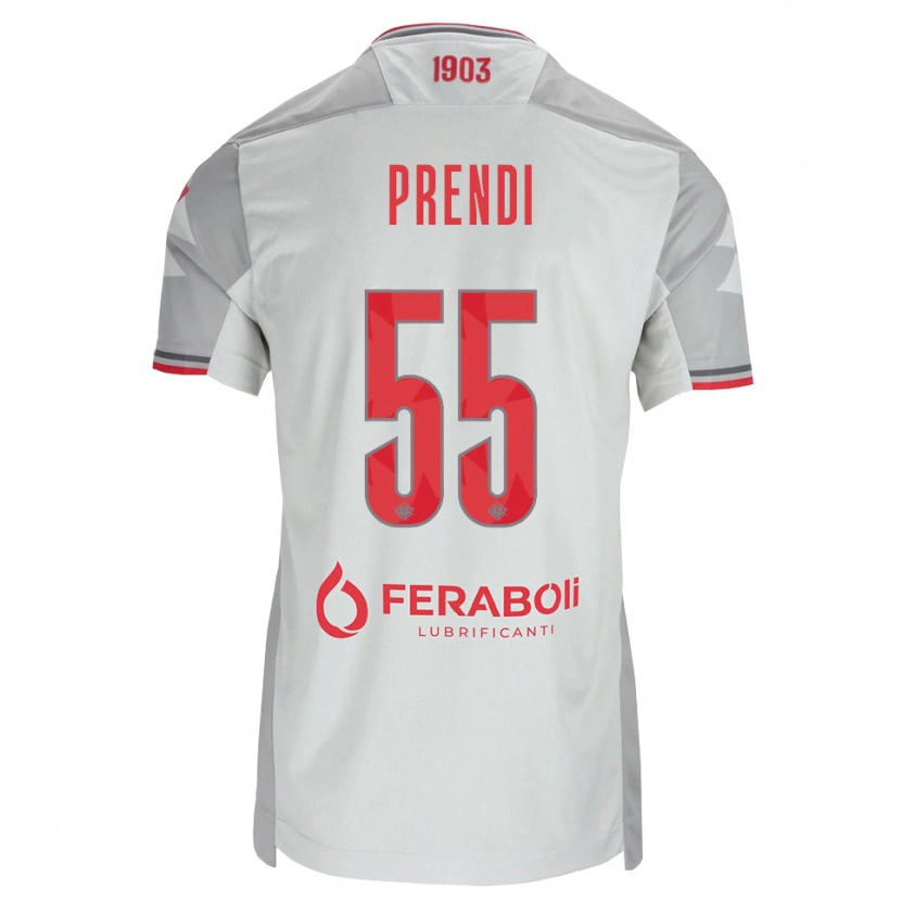 Danxen Herren Denis Prendi #55 Grau Weiß Rot Auswärtstrikot Trikot 2026/27 T-Shirt