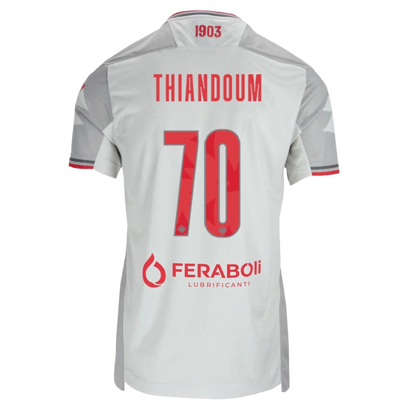 Danxen Herren Omar Thiandoum #70 Grau Weiß Rot Auswärtstrikot Trikot 2026/27 T-Shirt
