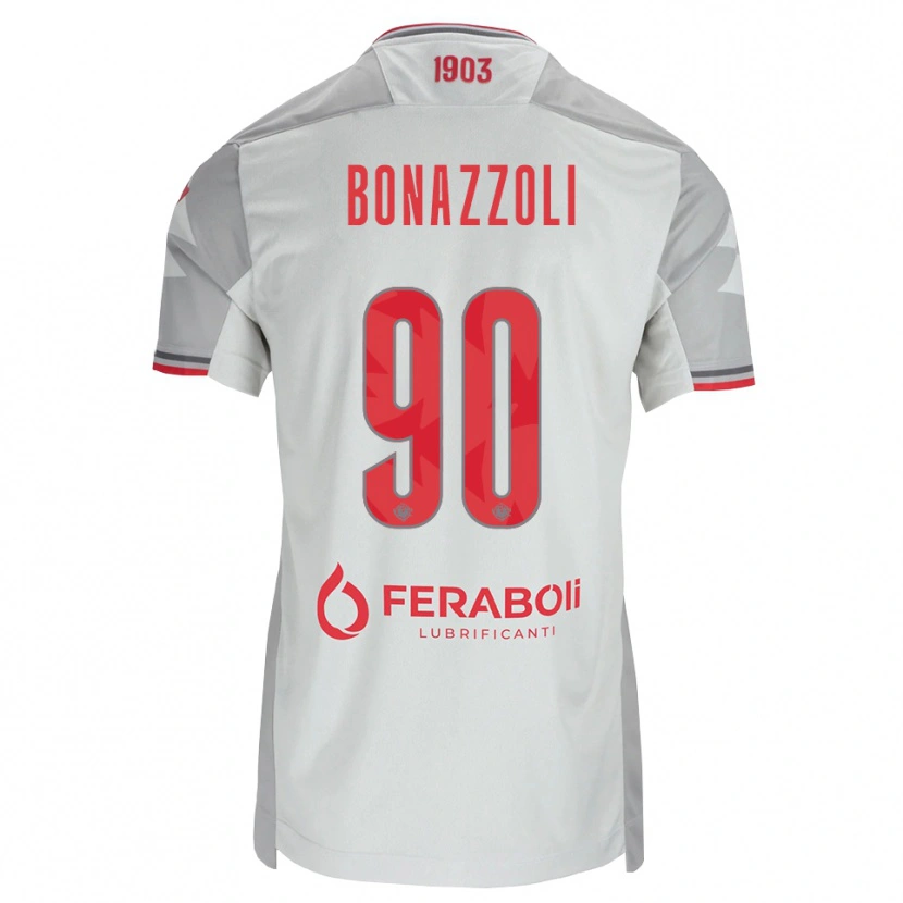 Danxen Herren Federico Bonazzoli #90 Grau Weiß Rot Auswärtstrikot Trikot 2026/27 T-Shirt