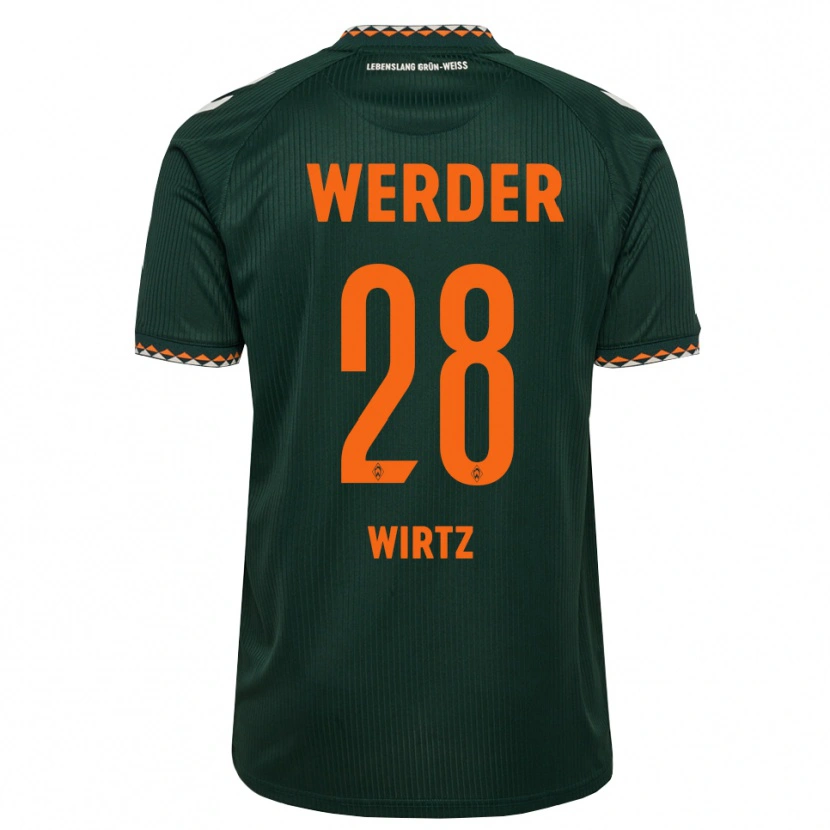 Danxen Herren Juliane Wirtz #28 Dunkelgrün Orange Weiß Auswärtstrikot Trikot 2026/27 T-Shirt