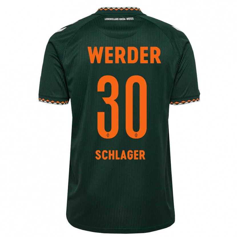 Danxen Herren Alexander Schlager #30 Dunkelgrün Orange Weiß Auswärtstrikot Trikot 2026/27 T-Shirt