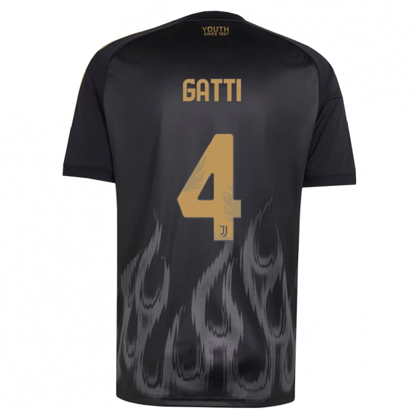 Danxen Herren Federico Gatti #4 Schwarz Braun Ausweichtrikot Trikot 2026/27 T-Shirt