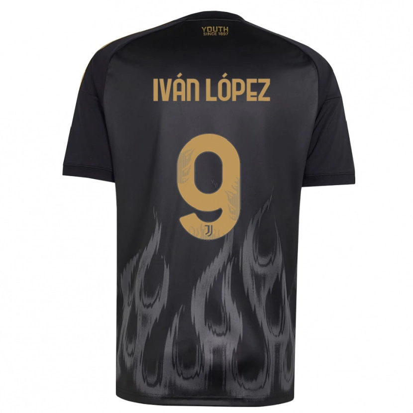 Danxen Herren Iván López #9 Schwarz Braun Ausweichtrikot Trikot 2026/27 T-Shirt