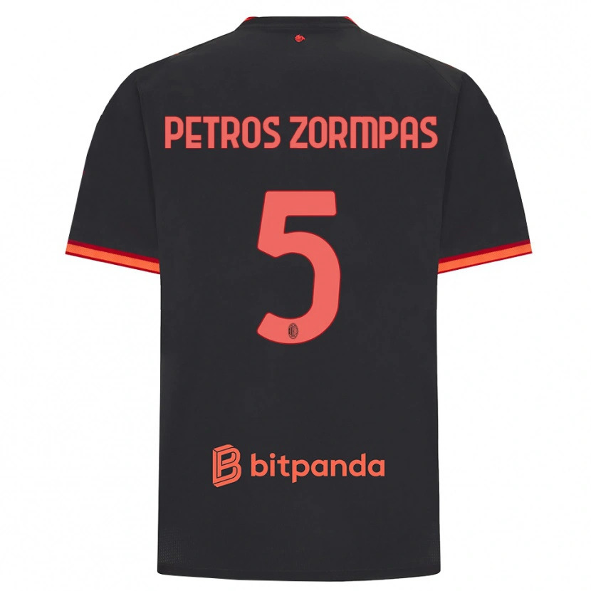 Danxen Herren Spyridon Petros Zorbas #5 Schwarz Rot Ausweichtrikot Trikot 2026/27 T-Shirt