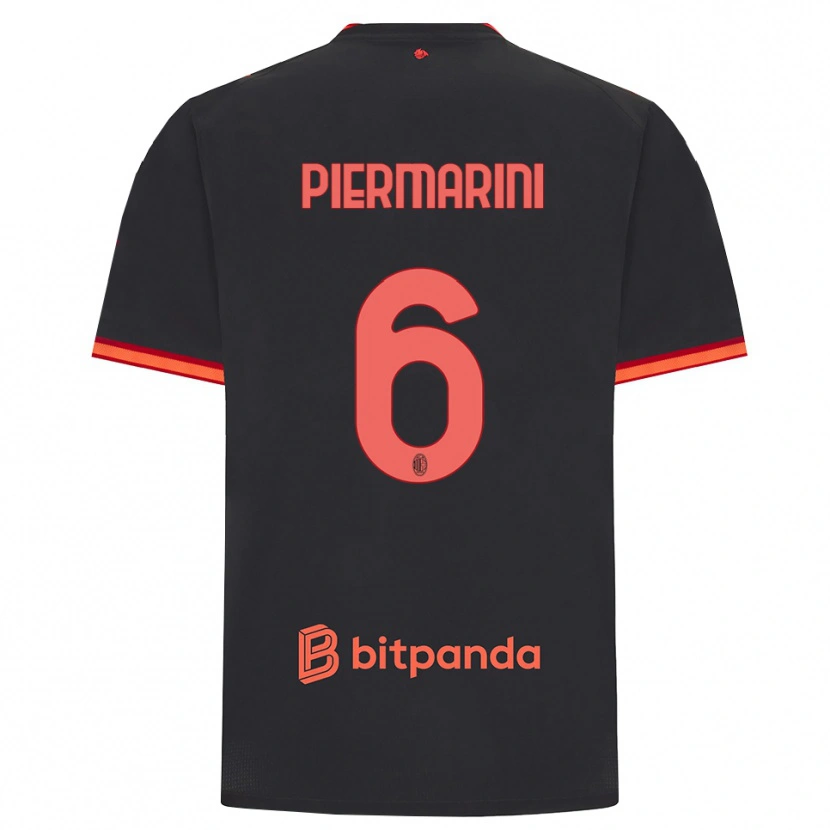 Danxen Herren Mattia Piermarini #6 Schwarz Rot Ausweichtrikot Trikot 2026/27 T-Shirt