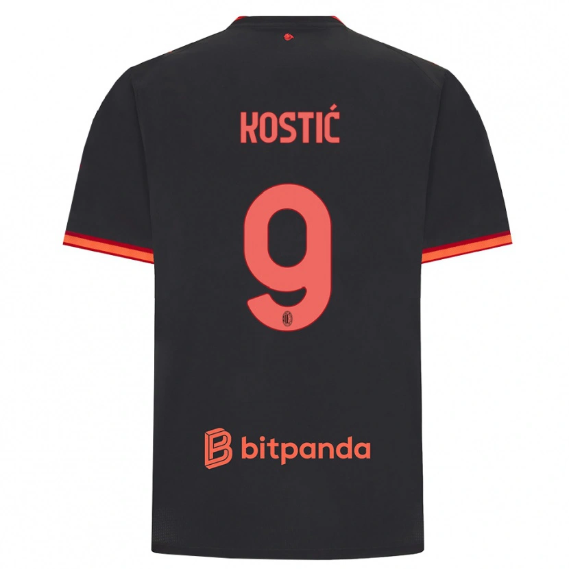 Danxen Herren Andrej Kostić #9 Schwarz Rot Ausweichtrikot Trikot 2026/27 T-Shirt