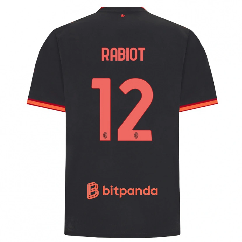 Danxen Herren Adrien Rabiot #12 Schwarz Rot Ausweichtrikot Trikot 2026/27 T-Shirt