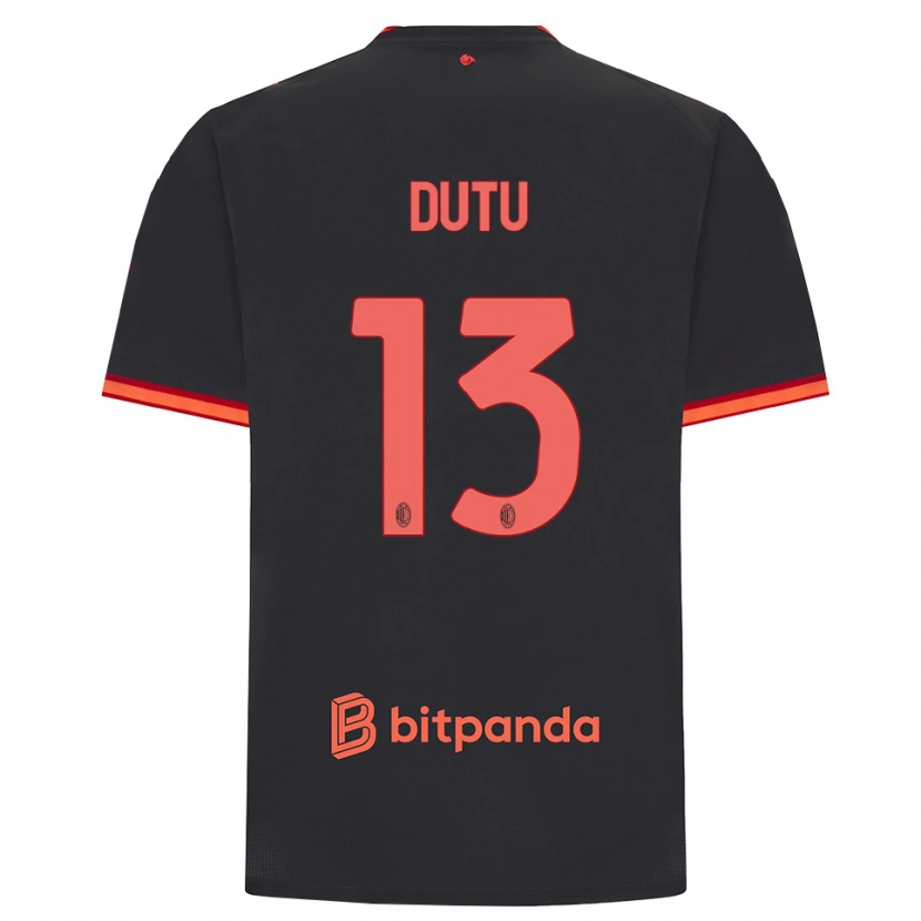 Danxen Herren Matteo Dutu #13 Schwarz Rot Ausweichtrikot Trikot 2026/27 T-Shirt