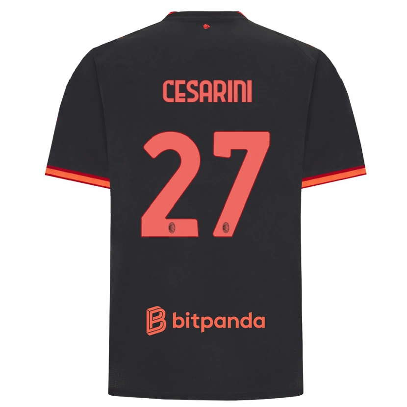 Danxen Herren Erin Maria Patrizia Cesarini #27 Schwarz Rot Ausweichtrikot Trikot 2026/27 T-Shirt