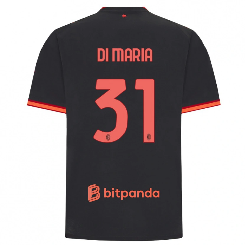 Danxen Herren Alessandro Di Maria #31 Schwarz Rot Ausweichtrikot Trikot 2026/27 T-Shirt