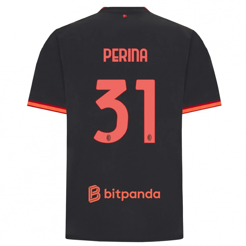 Danxen Herren Gioele Perina #31 Schwarz Rot Ausweichtrikot Trikot 2026/27 T-Shirt