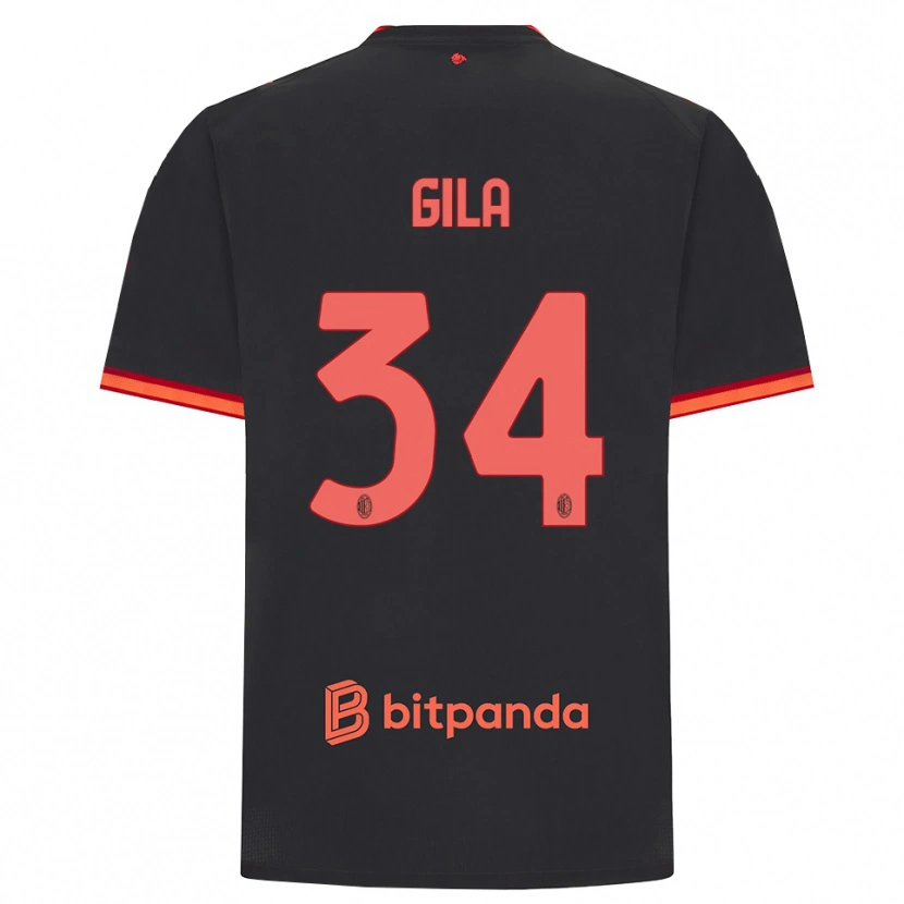 Danxen Herren Mario Gila #34 Schwarz Rot Ausweichtrikot Trikot 2026/27 T-Shirt