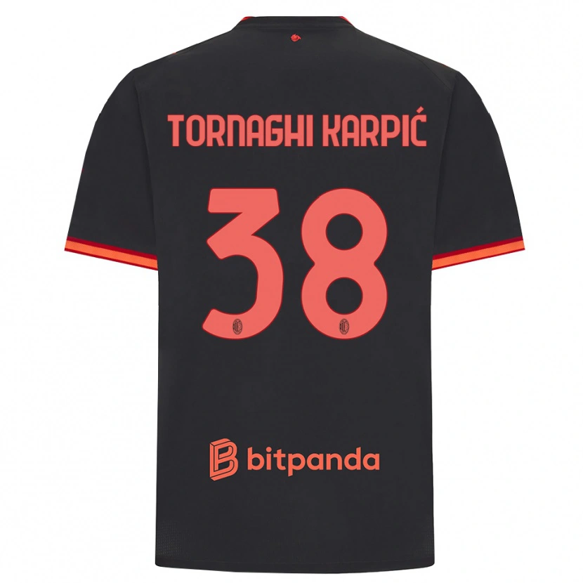 Danxen Herren Lavinia Tornaghi Karpić #38 Schwarz Rot Ausweichtrikot Trikot 2026/27 T-Shirt