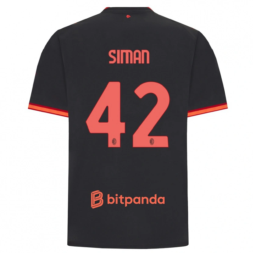 Danxen Herren Alexandru Șiman #42 Schwarz Rot Ausweichtrikot Trikot 2026/27 T-Shirt