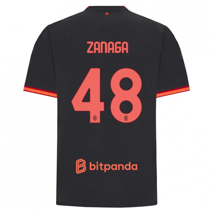 Danxen Herren Edoardo Zanaga #48 Schwarz Rot Ausweichtrikot Trikot 2026/27 T-Shirt