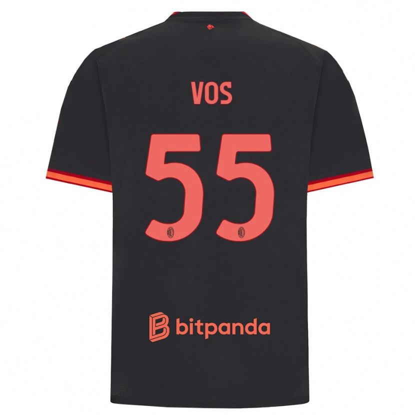 Danxen Herren Silvano Vos #55 Schwarz Rot Ausweichtrikot Trikot 2026/27 T-Shirt