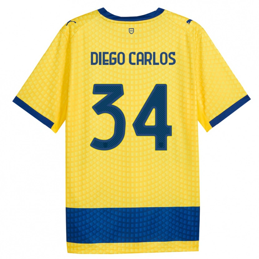 Danxen Herren Diego Carlos #34 Gelb Blau Schwarz Auswärtstrikot Trikot 2026/27 T-Shirt