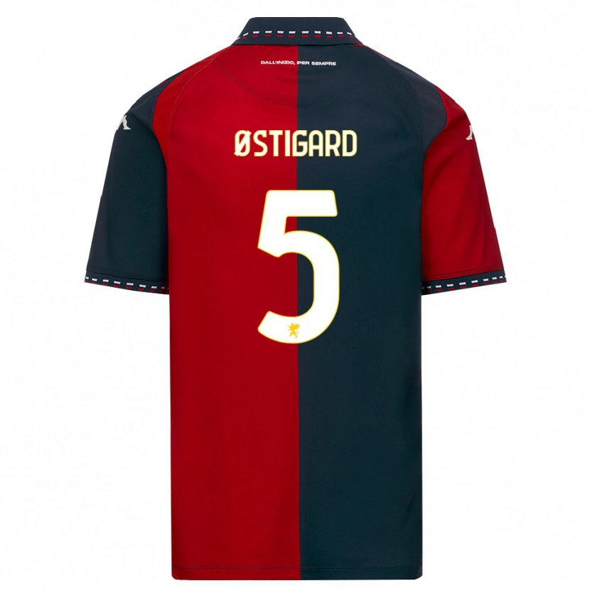 Danxen Damen Leo Østigård #5 Rot Schwarz Weiß Heimtrikot Trikot 2026/27 T-Shirt