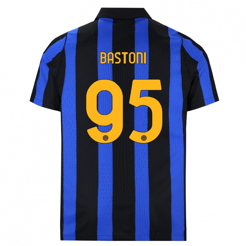 Danxen Damen Alessandro Bastoni #95 Schwarz Blau Gelb Heimtrikot Trikot 2026/27 T-Shirt