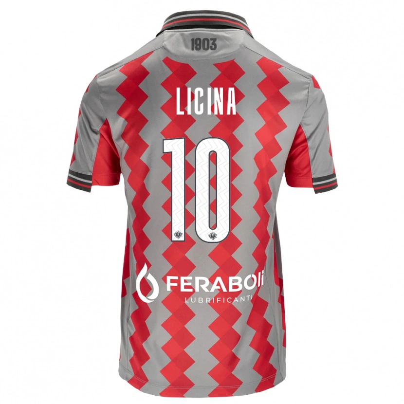 Danxen Damen Adin Licina #10 Grau Rot Weiß Heimtrikot Trikot 2026/27 T-Shirt