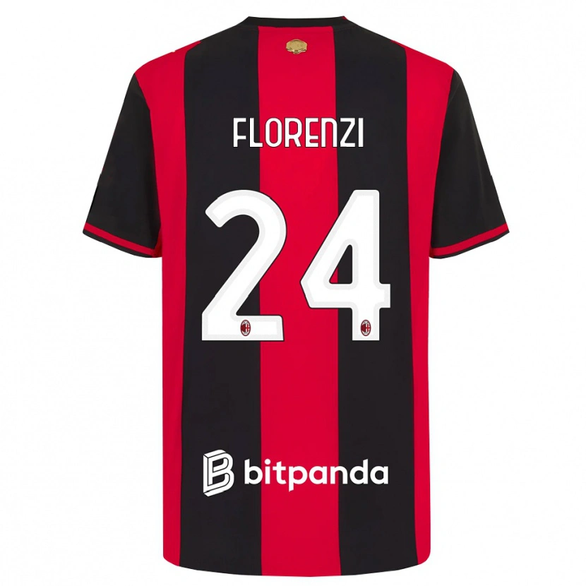 Danxen Damen Alessandro Florenzi #24 Rot Schwarz Weiß Heimtrikot Trikot 2026/27 T-Shirt