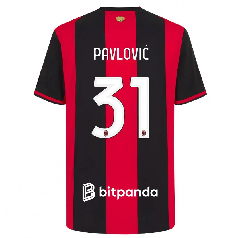 Danxen Damen Strahinja Pavlović #31 Rot Schwarz Weiß Heimtrikot Trikot 2026/27 T-Shirt