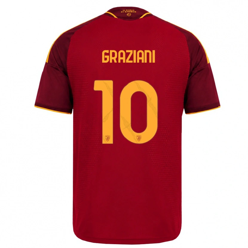 Danxen Damen Leonardo Graziani #10 Rot Gold Gelb Heimtrikot Trikot 2026/27 T-Shirt