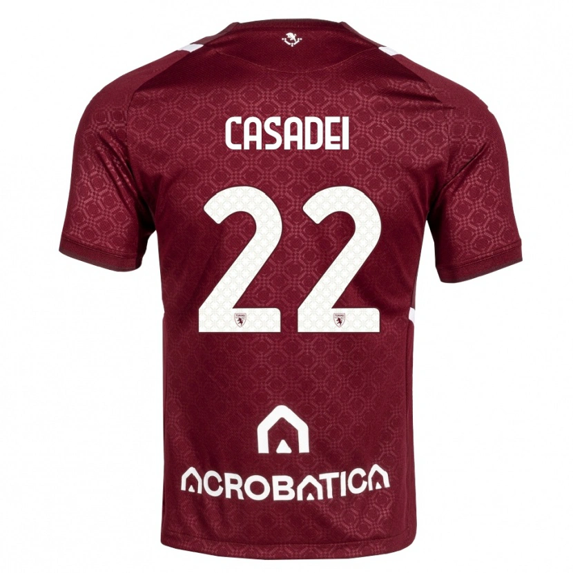 Danxen Damen Cesare Casadei #22 Burgund Weiß Heimtrikot Trikot 2026/27 T-Shirt