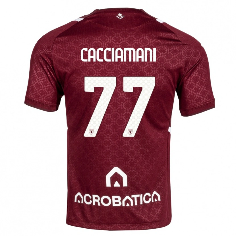 Danxen Damen Alessio Cacciamani #77 Burgund Weiß Heimtrikot Trikot 2026/27 T-Shirt