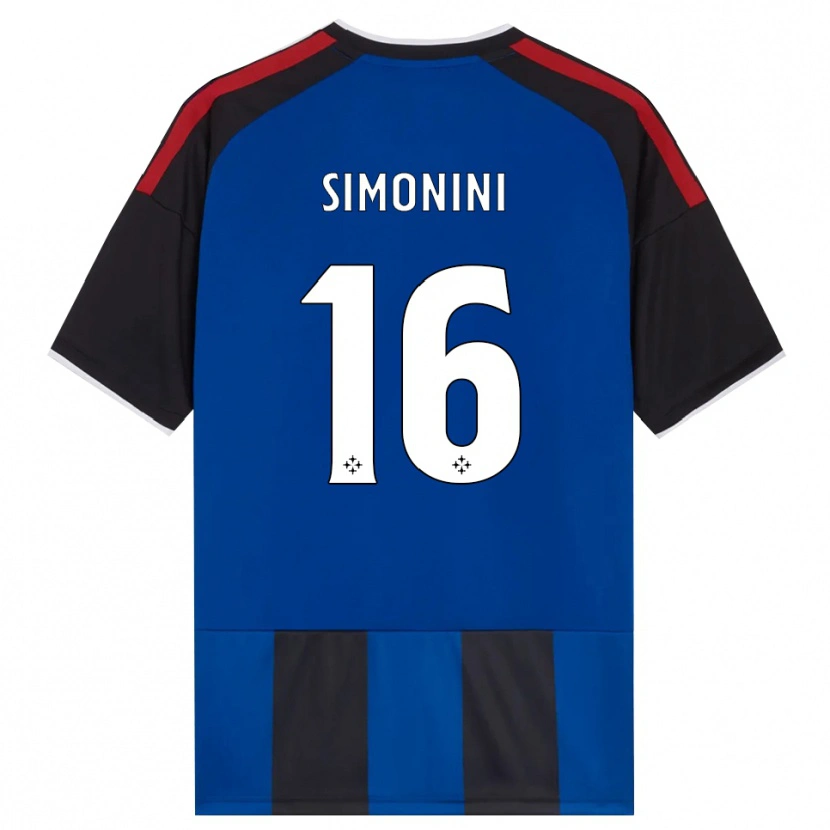 Danxen Damen Nicolò Simonini #16 Schwarz Rot Weiß Blau Heimtrikot Trikot 2026/27 T-Shirt