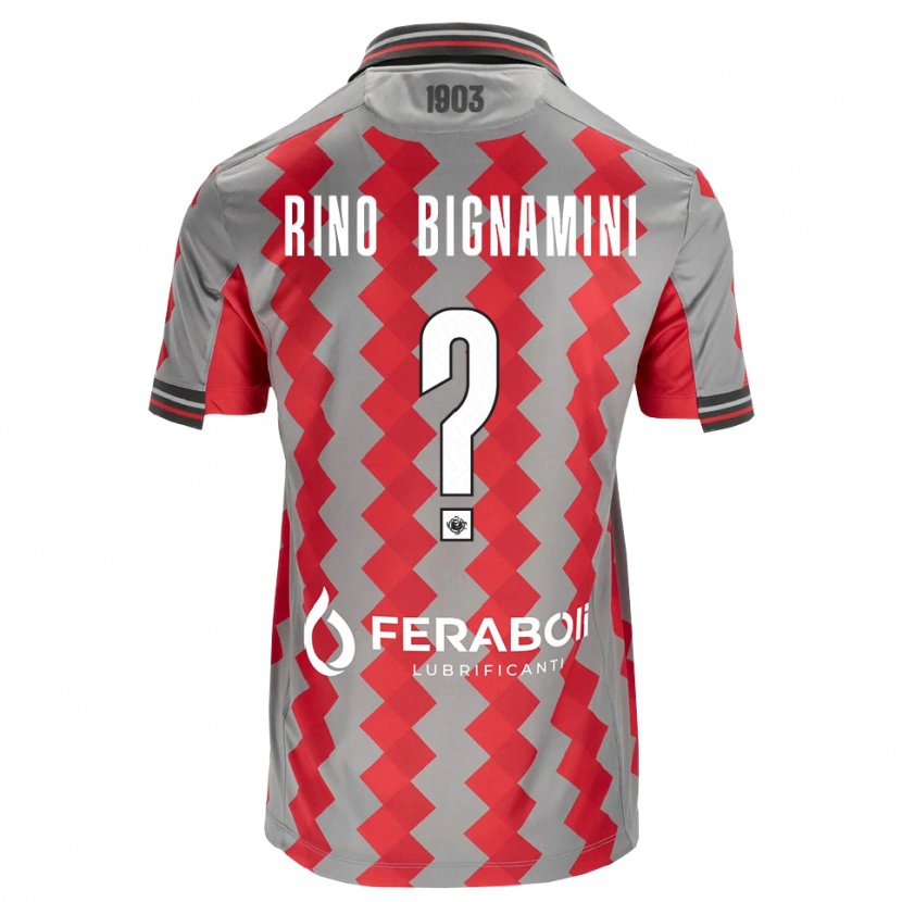 Danxen Damen Filippo Rino Bignamini #0 Grau Rot Weiß Heimtrikot Trikot 2026/27 T-Shirt