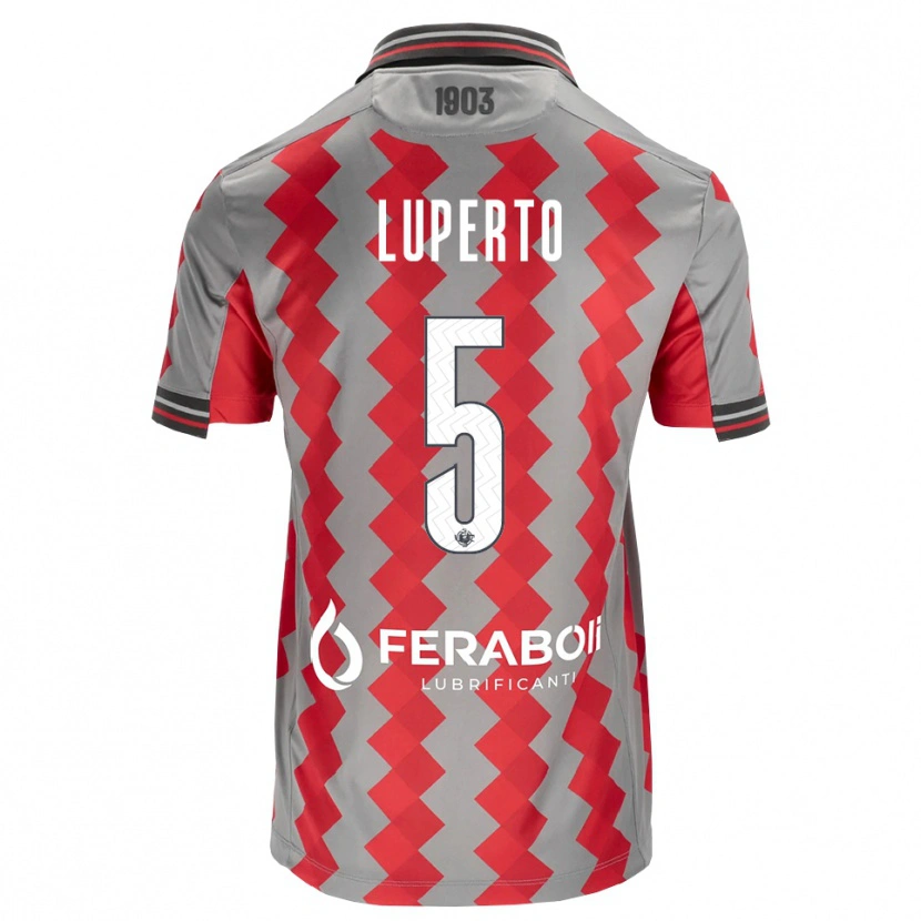 Danxen Damen Sebastiano Luperto #5 Grau Rot Weiß Heimtrikot Trikot 2026/27 T-Shirt