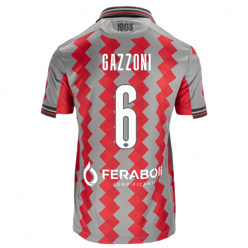 Danxen Damen Matteo Gazzoni #6 Grau Rot Weiß Heimtrikot Trikot 2026/27 T-Shirt