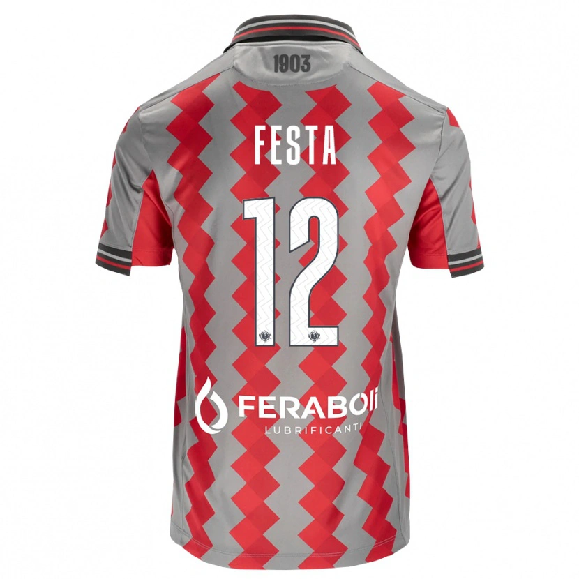 Danxen Damen Marco Festa #12 Grau Rot Weiß Heimtrikot Trikot 2026/27 T-Shirt