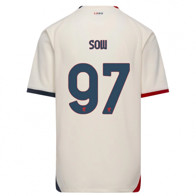 Danxen Damen Djibril Sow #97 Creme Rot Auswärtstrikot Trikot 2026/27 T-Shirt