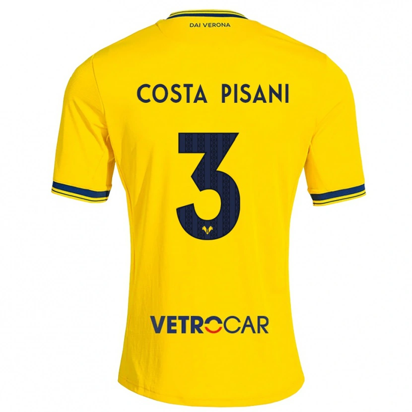 Danxen Damen Davide Costa Pisani #3 Gelb Rot Auswärtstrikot Trikot 2026/27 T-Shirt