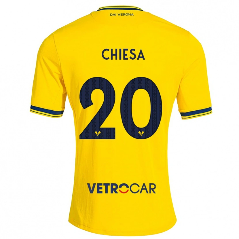 Danxen Damen Mattia Chiesa #20 Gelb Rot Auswärtstrikot Trikot 2026/27 T-Shirt