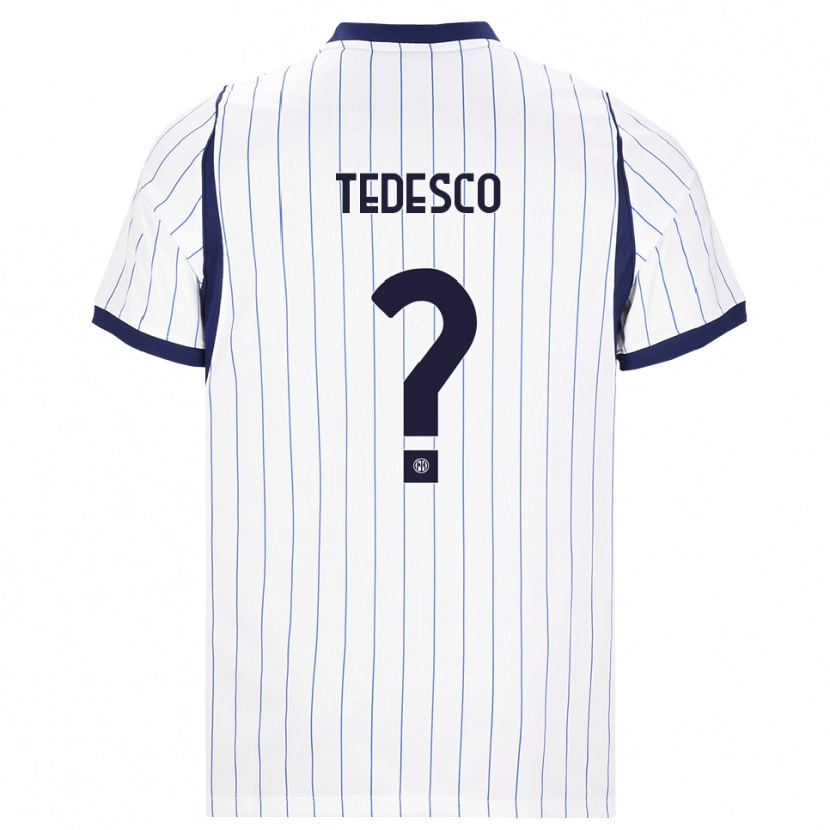 Danxen Damen Gabriel Tedesco #0 Weiß Dunkelblau Auswärtstrikot Trikot 2026/27 T-Shirt
